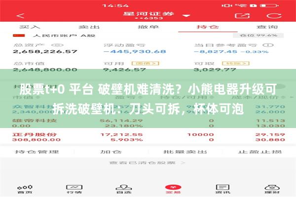 股票t+0 平台 破壁机难清洗？小熊电器升级可拆洗破壁机：刀头可拆，杯体可泡