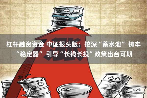 杠杆融资资金 中证报头版：挖深“蓄水池” 铸牢“稳定器” 引导“长钱长投”政策出台可期