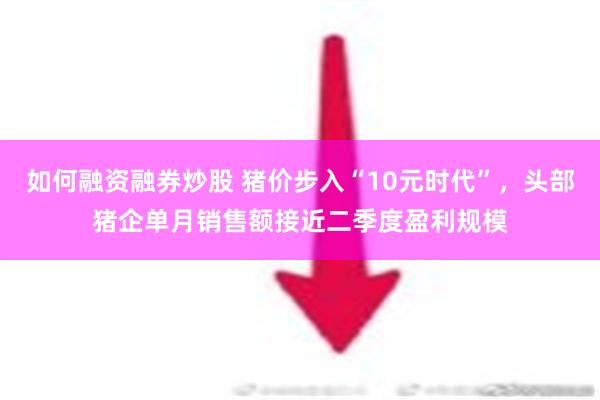 如何融资融券炒股 猪价步入“10元时代”，头部猪企单月销售额接近二季度盈利规模