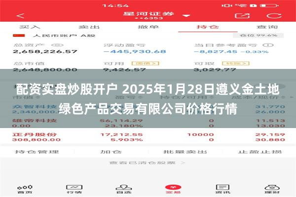 配资实盘炒股开户 2025年1月28日遵义金土地绿色产品交易有限公司价格行情